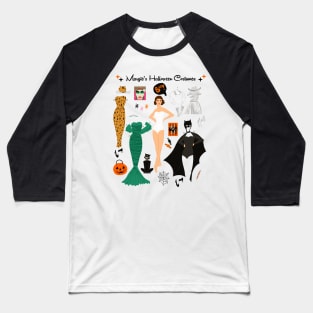 Margie's Halloween Costumes Paper Doll Art Baseball T-Shirt